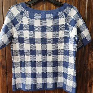 🆕️ Cable and Gauge Gingham Check Boatneck Sweater